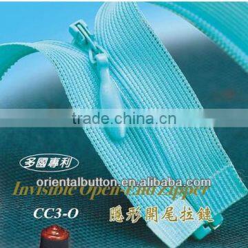 3# KCC invisible zipper dyeable tape zippers for close end