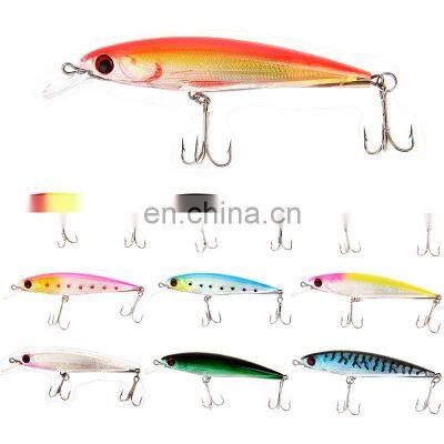 New Design 11cm/13.5g 10 colors Artificial hard bait Treble Shape Hook minnow fishing lure