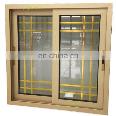 horizontal screen window sliding burglar champagne window