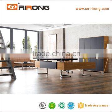 Individual Leather Customized Wood Grain Office Desk photo-2