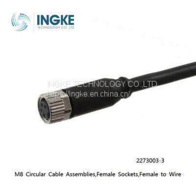 2273003-3,M8 Circular Cable Assemblies,Female Sockets,Female to Wire,4 Position,INGKE