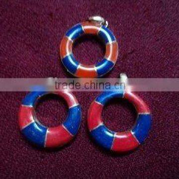 New Arrival Multi-color Stone setting circle Pendant