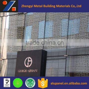 aluminum curtain wall cladding panel with perforation