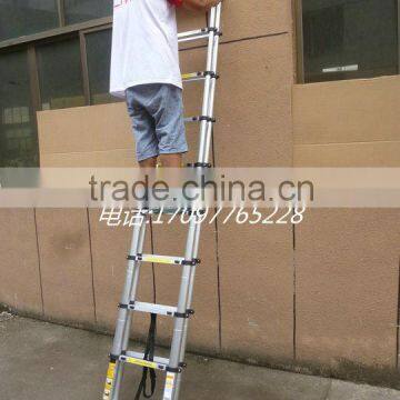 Double side telescopic aluminum step ladder with 2.9m+2.9m