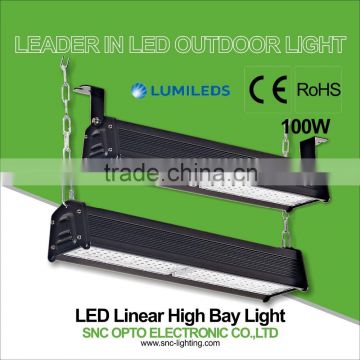 CE/RoHS 100W IP66 warehouse industrial led linear high bay for high rack warehouse lighting