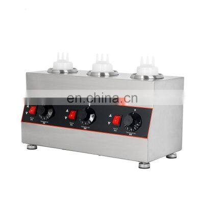 Commercial Chocolate Heater Sauce Warmer Electric Stainless Steel 1/2/3 Bottles Soy Jam Heater Filling Machine