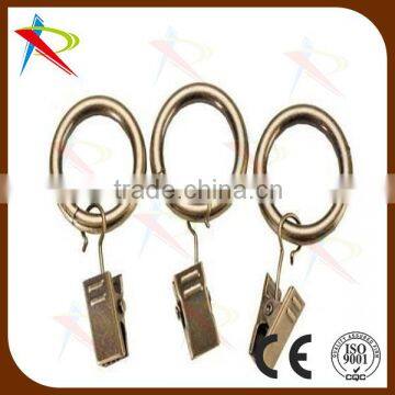 Decorative metal curtain ring clips