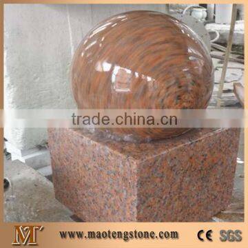 Maple Red G562 Granite Floating Ball Fountains, China Red Granite Rolling Sphere Garden Fountains