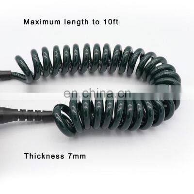 UNDERICE Popular Black Green 7MM 10FT SUP/ISUP Coild Leash For Surfboard