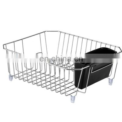 Small Dish Drainer with Utensil Holder for Kitchen Sink/ Counter