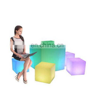 Led furniture outdoor Commercial Night Club Solar Outdoor Garden Seat Rechargeable Modern Cube Waterproof LED Cube Chair