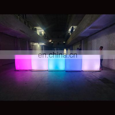 Outdoor Illuminated Portable Nightclub Wine Illuminated Led Bar Counter Table Haute Bar Curve Colorful Bar Furniture Set