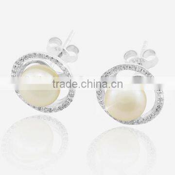 2014 latest design 925 silver pearl earring