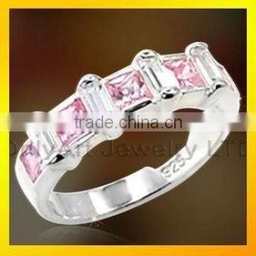 beautiful pink cz stone sterling silver friendship rings ring