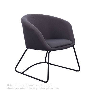 Velvet Lazy Sofa Chair Living Room Metal Legs DS-06