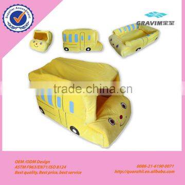 China manufacture plush yellow and red colorful bus car shape pet bed pet house for pet dog and cat