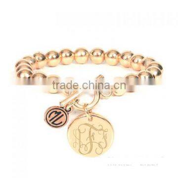 China factory supply high quality stainless steel charm bracelet Monogrammed Ball Bracelet