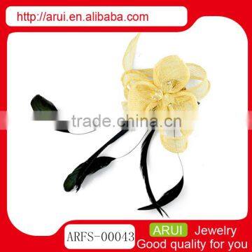 Hair accessories kids flower brooch feather hair headdress flower