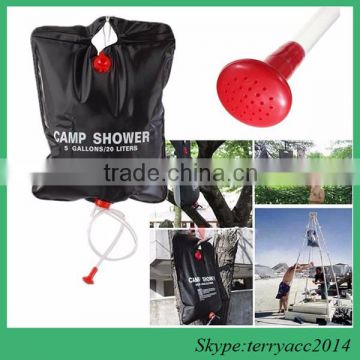 Solar Heated Camp Camping Compact 5 Gallon Hiking PVC Portable Shower