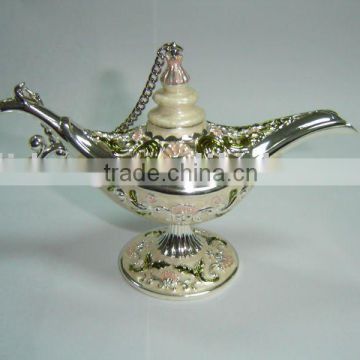 Promotion Enamel Silver Shiny Metal Alladin Lamp