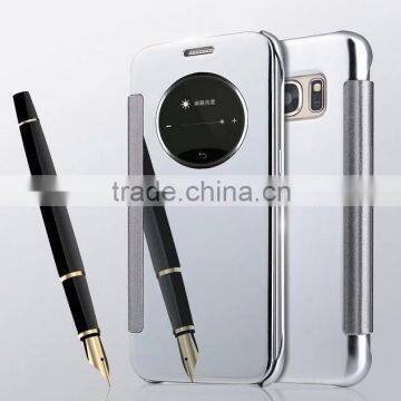 Shockproof Selectroplating Smart Intelligent Flip Cover Business Mirror Phone Case for Samsung s7 / S7edge photo-3