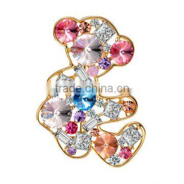 Wholesale 2013 elegant jewelry cute bear in bulk rhinestone brooch