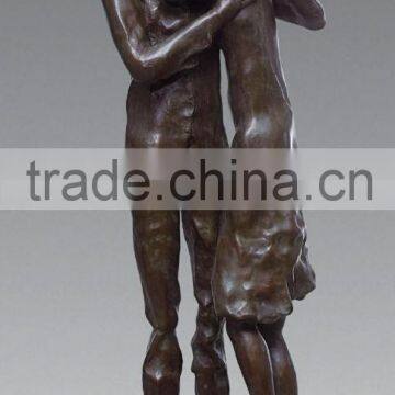 Bronze abstract hug lover sculpture