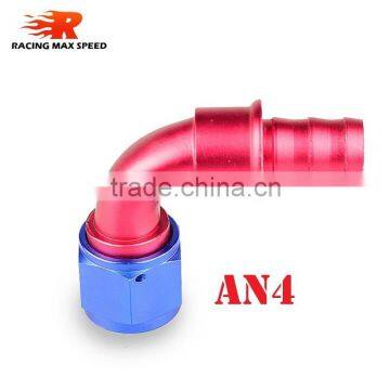 Aluminum fitting 90 degree push on hose end 0-090-04