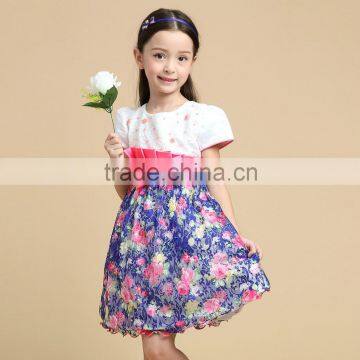 Chinese Garment Factory Computer Embroidered Little Girl Dresses 6 Years photo-2
