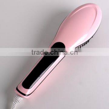 Straightener Brush,ceramic heating plate fast hair straightener brush easy use hair brush