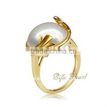Mabe Pearl Jewelry Set in 14K Yellow Gold