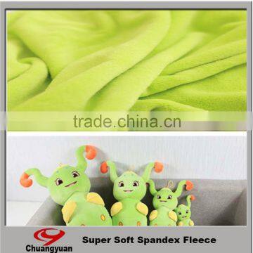 super soft high quality 100% polyester fleece fabric plain green fleece velvet fabric for kid toy