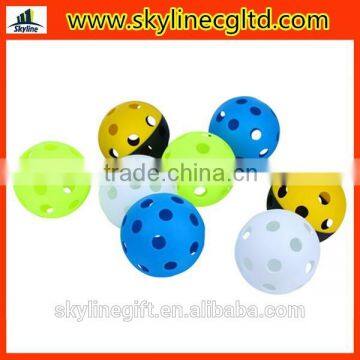 PP/PE/EVA plastic sports ball, wiffle sports ball with hole for promotional