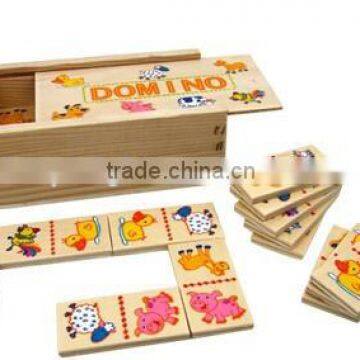 Cheap Toys in Bulk 28 Pcs EN71 Certificate Non-toxic Printing Safe Simple Good Price Small Baby Lovely Toy Wooden Domino Box photo-5