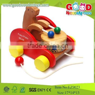 Super High Quality Wooden Hot Selling Poko Poko Bear Drum, Kids Music Toys