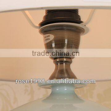 Small Ceramic Desk Lamp With Wood Base photo-3
