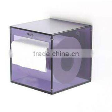 Clear toilet wall mounted acrylic tissue box