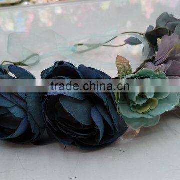 Women Girls Artificial Flower Headband Tiara Crowns Garland Wedding Bride for Girls photo-2