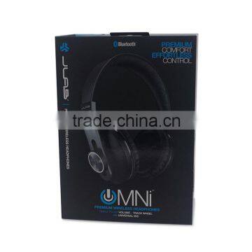 Durable earphone packaging box with pvc window/display hang paper box