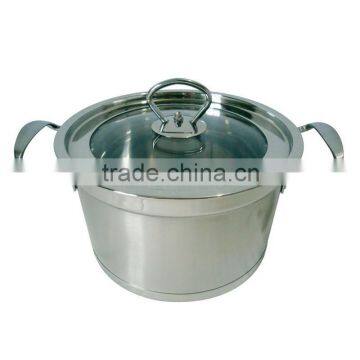 high quality stainless steel soup cooking stock pots with glass lid