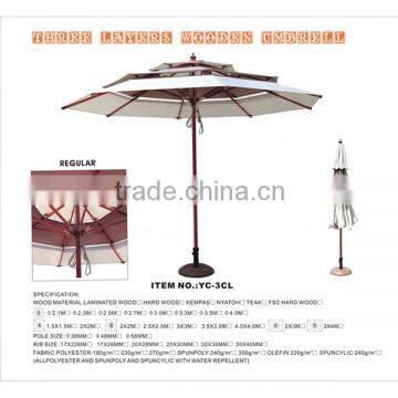 2015 Good Quality Commercial 3M Hot steel Beach Umbrellas