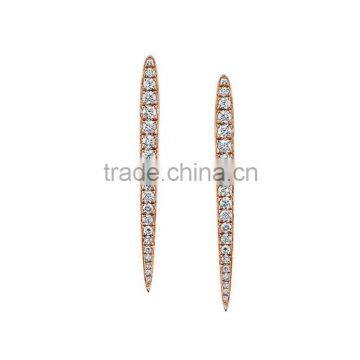 Pure gold cheap crystal earring fashion jewelry