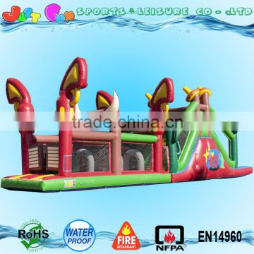 interesting cow boy bouncy house slide obstacle course, kid and adult inflatable obstacle course for sale                        
                                                                                Supplier's Choice