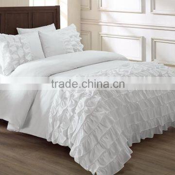 White color frills duvet cover bedding set