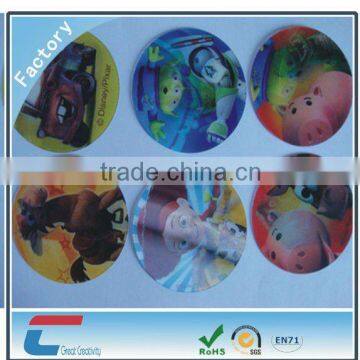2012 PET/pp 3D lenticular card in sticker