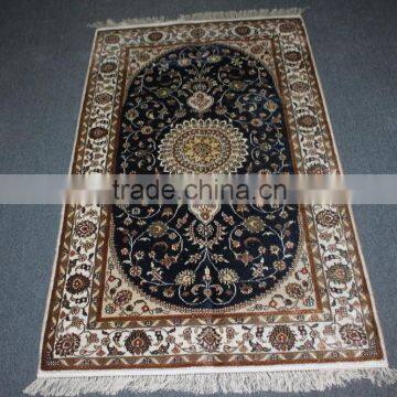 persian blue prayer rug handmade pure silk rug