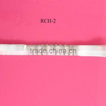 Stock hot selling Factory price pearl elastic rhinestone connector headband (RCH-2)