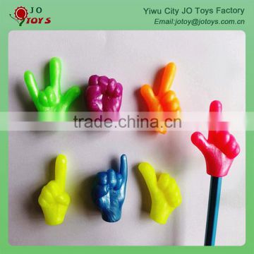 Promotion TPR Material Gesture Pencil Topper For Capsule Toy