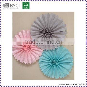 High Quality Wall Hanging Round Tissue Paper Fan Manufacturer