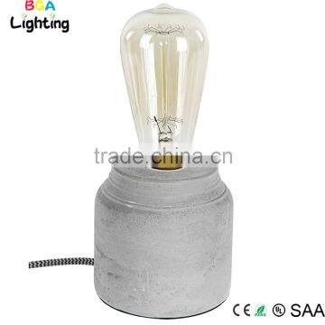 Concrete bedside lamps with electrical wire and EU plug